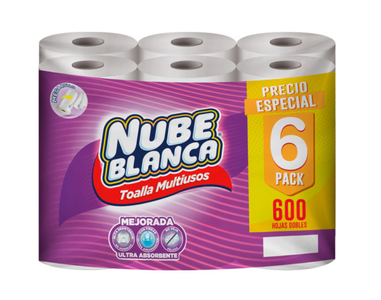 Toalla Nube Blanca Mega Rollo Hojas Dobles Papelera Internacional